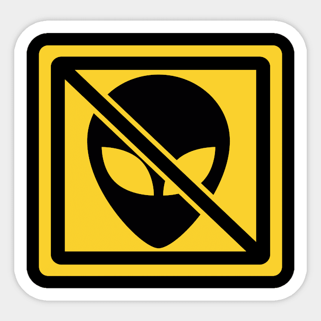 No Alien area Sticker by diwwci_80